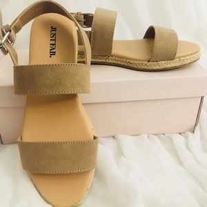 JustFab ariane double strap buckle sandal